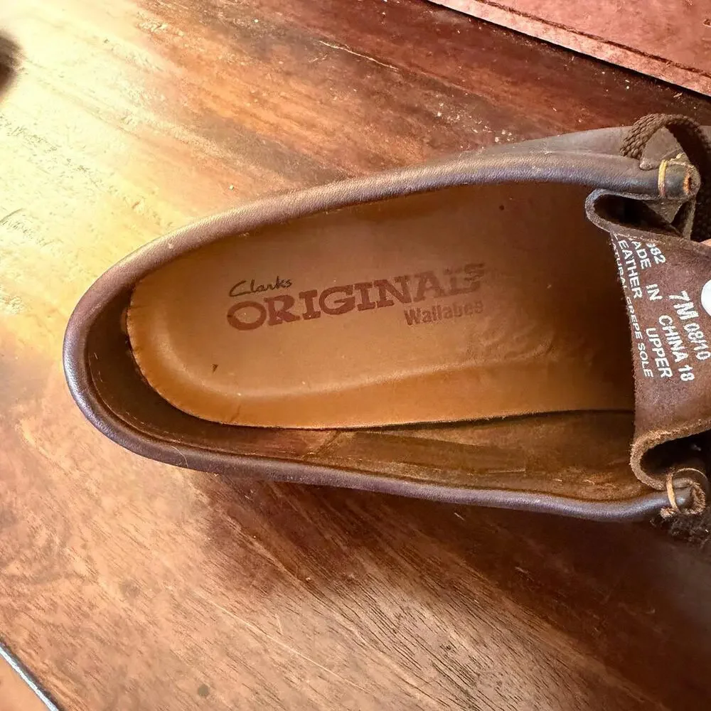 Clarks Wallabee Men’s Beeswax‎ Leather Moccasin Shoes - Size 7M